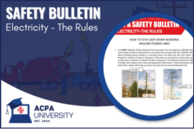 ACPA - Safety Bulletin:  Electricity - The Rules